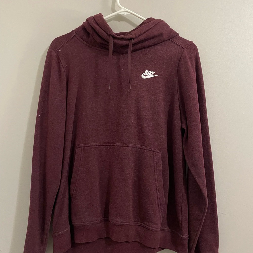 Nike Women's Burgundy Cowl Neck Pullover Sweatshirt